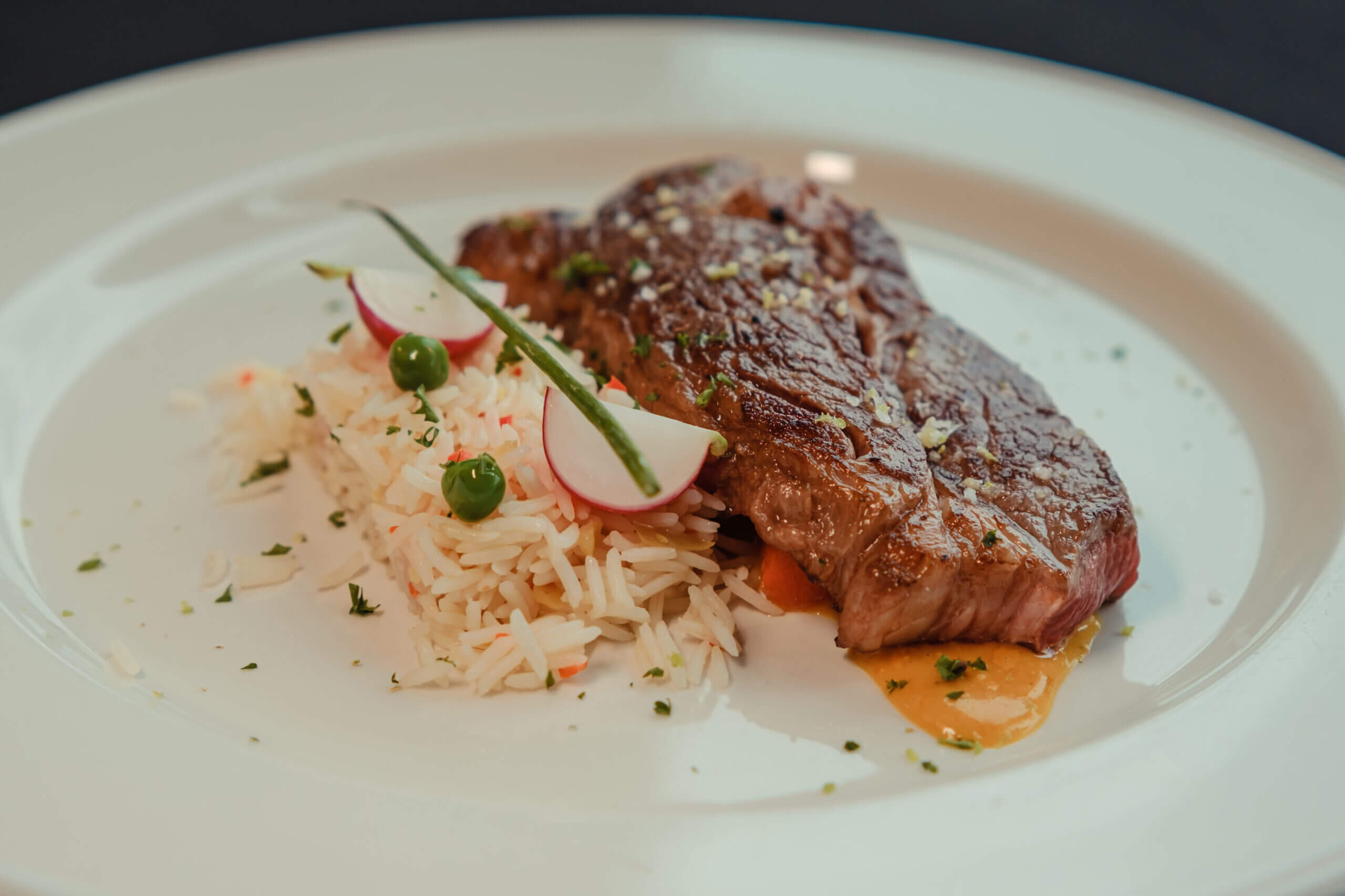 Aussie Wagyu Rib-eye Steak with Asian Fused Basmati Rice