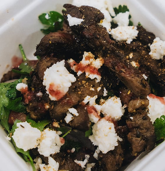 Bush-Spiced Lamb with Finger Lime Dressing